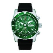 Diver Day & Date Silicone Horloge Revue Thommen , Green , Heren