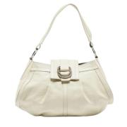 Pre-owned Leather shoulder-bags Bvlgari Vintage , White , Dames