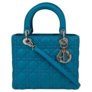 Pre-owned Leather dior-bags Dior Vintage , Blue , Dames