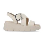 Beige Casual Platte Sandalen Vrouwen Rieker , Beige , Dames