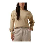 Zand Knit Pullover Stijlvolle Wintertrui Minus , Beige , Dames