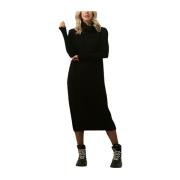 Turtle Neck Midi Jurk Zwart 10Days , Black , Dames