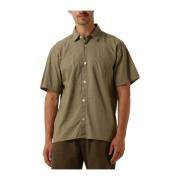 Groen Linnen Overshirt Forét , Green , Heren