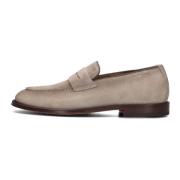 Beige Suède Loafers met Decoratieve Band Giorgio , Beige , Heren