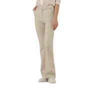 Flared Broek in Zandkleur Minus , Beige , Dames