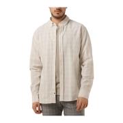 Heren Check Shirt Akkonrad Lange Mouw Anerkjendt , Beige , Heren