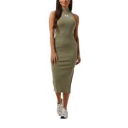 Groene Maxi Jurk Washed Rib Label Calvin Klein , Green , Dames