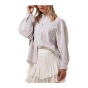 Gestreepte Blouse met Dropped Shoulder Colourful Rebel , Beige , Dames