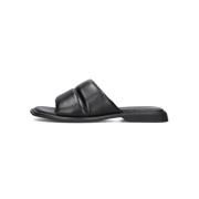 Zwarte Leren Instap Sandalen Izzy Vagabond Shoemakers , Black , Dames