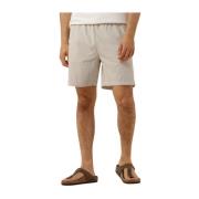 Taupe Seersucker Shorts met Zakken Pure Path , Beige , Heren