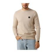 Heren Structuur Crew Sweater Beige Butcher of Blue , Beige , Heren