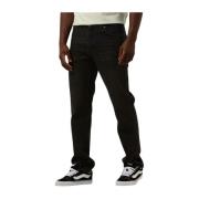 Klassieke zwarte straight leg jeans Woodbird , Black , Heren