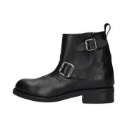 Zwarte Bikerboots met Metalen Gespen Sendra , Black , Dames