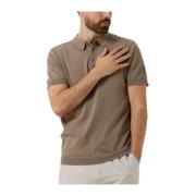 Taupe Knit Polo met Borstprint Pure Path , Beige , Heren