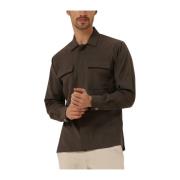 Taupe Overshirt Klassieke Stijl Gentiluomo , Brown , Heren