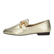 Gouden Loafers met Kettingdetail Bibi Lou , Yellow , Dames