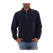 Heren Zip Polo Heavy Felpa Edwin , Blue , Heren