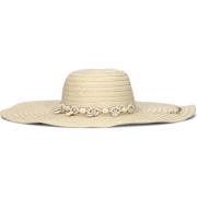 Bruine Fedora Hoed met Kralen en Schelpen Guess , Beige , Dames