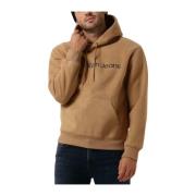 Heren Heavy Double Face Hoodie Sweater Calvin Klein , Brown , Heren