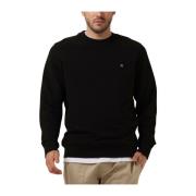 Zwarte Embro Badge Crew Neck Trui Calvin Klein , Black , Heren