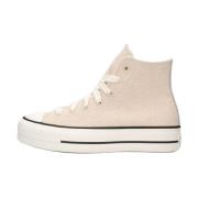 Beige Hoge Sneaker met Plateauzool Converse , Beige , Dames