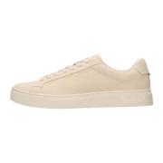 Beige Suède Lage Top Sneakers Rhys_tenn Hugo Boss , Beige , Heren