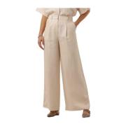 Wijde Linnen Broek Selected Femme , Beige , Dames