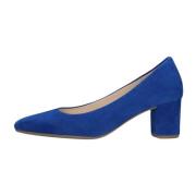 Blauwe Suède Blokhak Pumps Gabor , Blue , Dames