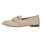 Beige Loafer met Gouden Horsebit Detail Gabor , Beige , Dames