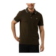 Heren Tipped Polo Shirt Lyle & Scott , Green , Heren