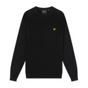 Klassieke Merino Crew Neck Trui Lyle & Scott , Black , Heren