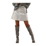 Metallic Ibi Rok Selected Femme , Gray , Dames