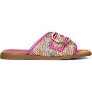 Roze Metallic Raffia Slippers Unisa , Multicolor , Dames