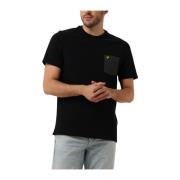 Contrastzak T-shirt Lyle & Scott , Black , Heren