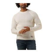 Gestructureerde Melange Pullover Trui Scotch & Soda , White , Heren