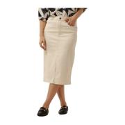 Midi Twill Rok Object , Beige , Dames