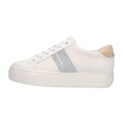 Beige Lage Sneakers met Glitter Paul Green , Multicolor , Dames