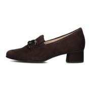 Bruin Suède Loafers met Kettingdetail Hassia , Brown , Dames