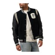 Melrose Bomber Leren Jas Goosecraft , Blue , Heren