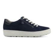 Blauwe Suede Sneakers Hartjes , Blue , Dames