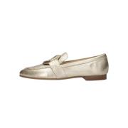 Gouden Leren Loafers voor Vrouwen Inuovo , Yellow , Dames