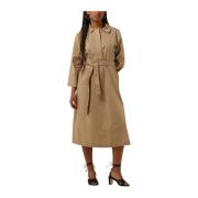 Alani Jurk - Elegante Midi Jurk Nukus , Brown , Dames