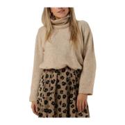 Adrian T-neck Dames Trui Modström , Beige , Dames