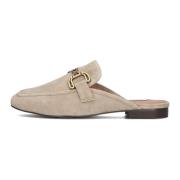 Beige Suède Loafers met Mooie Naden Bibi Lou , Beige , Dames