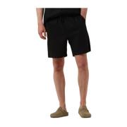 Zwarte Linnen Shorts voor Zomer Woodbird , Black , Heren