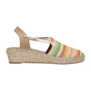 Kleurrijke Raffia Espadrilles Sandalen Viguera , Multicolor , Dames