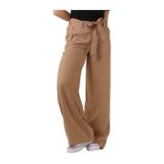 Khaki Viscose Broek Jer-Ten-Pq-24-1 Simple , Beige , Dames