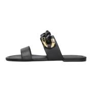 Zwarte Leren Slipper met Kettingdetail See by Chloé , Black , Dames