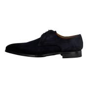 Elegante Blauwe Suède Derby Schoenen Magnanni , Blue , Heren