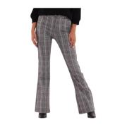 Dames Broeken Carma Check Flared Pants Minus , Multicolor , Dames